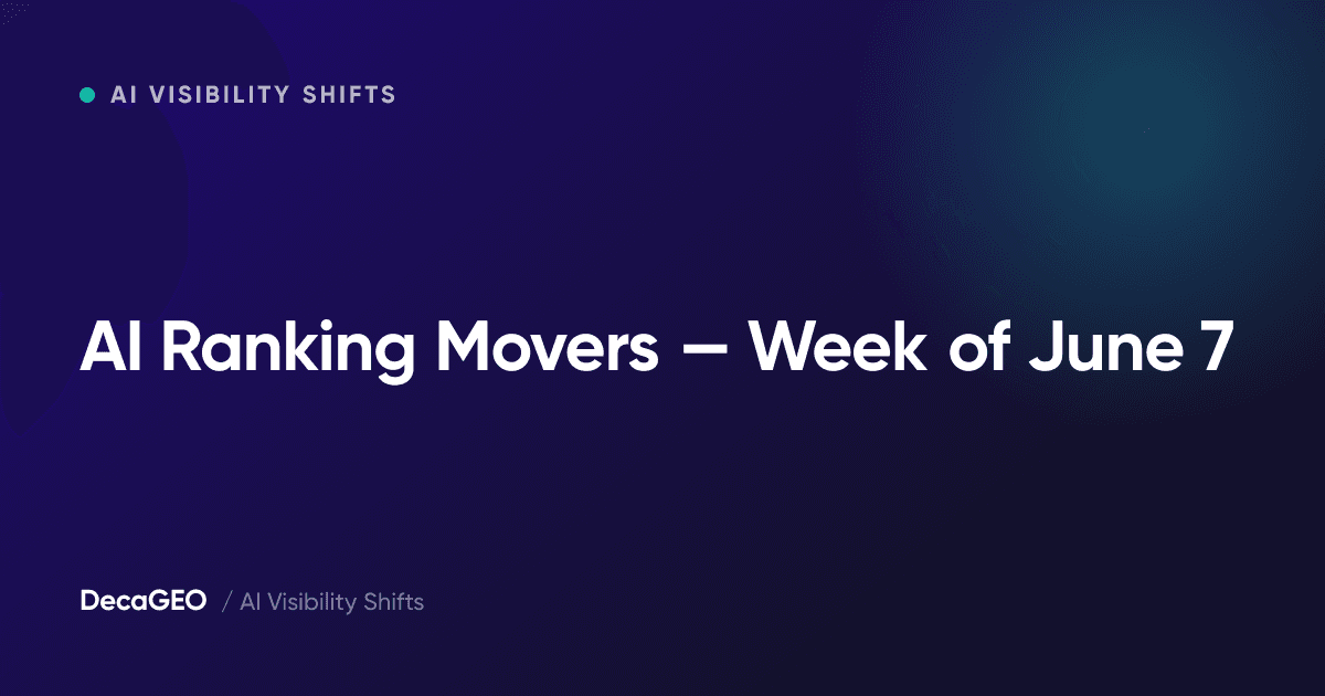 AI Ranking Movers — Week of June 7