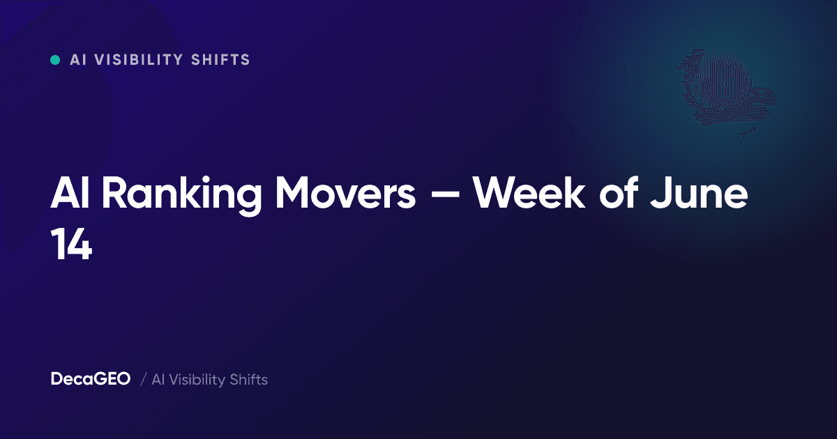 AI Ranking Movers — Week of June 14