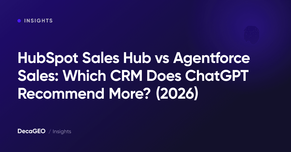 HubSpot Sales Hub vs Agentforce Sales: Which CRM Does ChatGPT Recommend More? (2026)