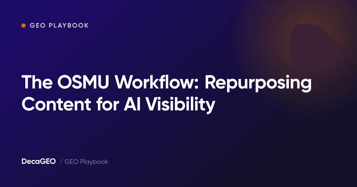 The OSMU Workflow: Repurposing Content for AI Visibility