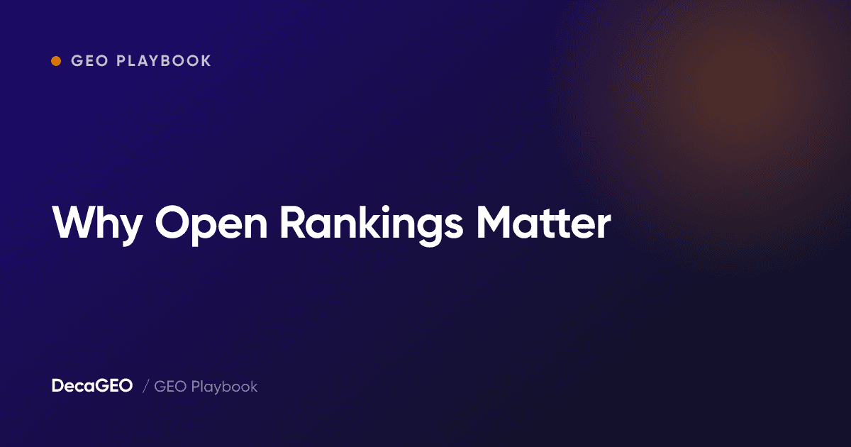 Why Open Rankings Matter