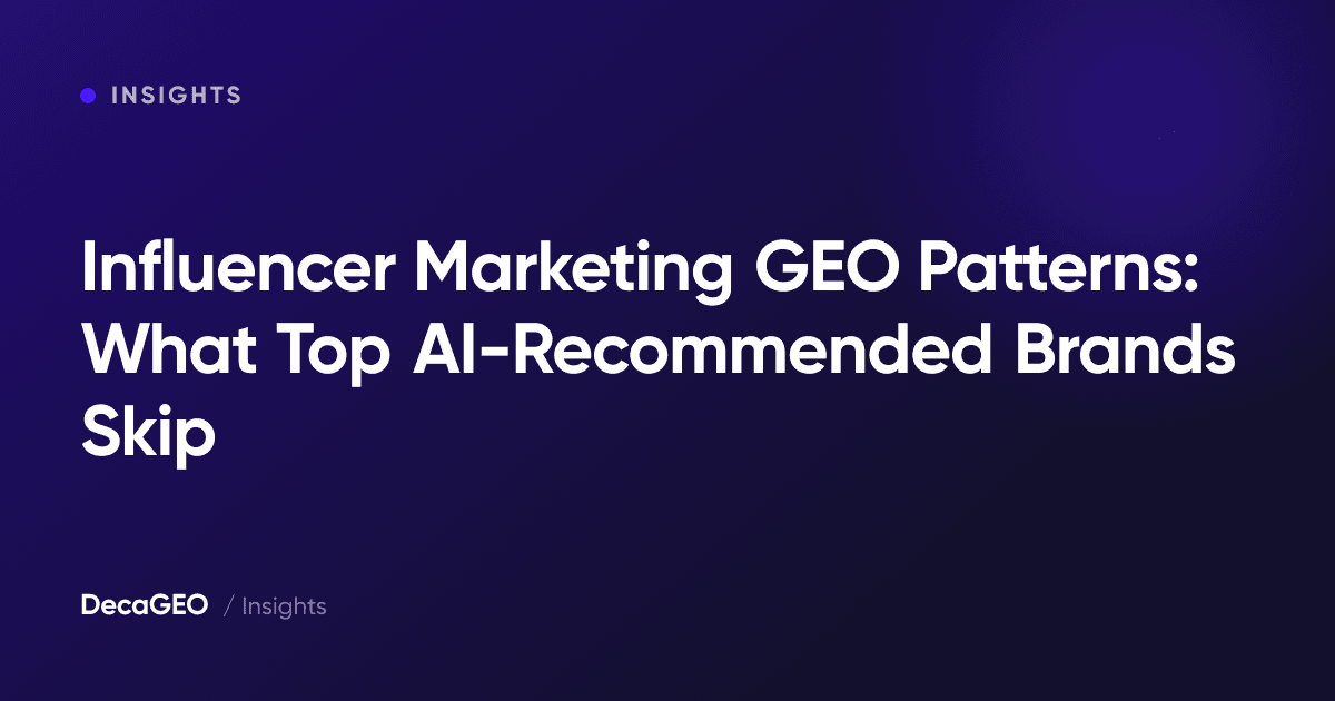 Influencer Marketing GEO Patterns: What Top AI-Recommended Brands Skip